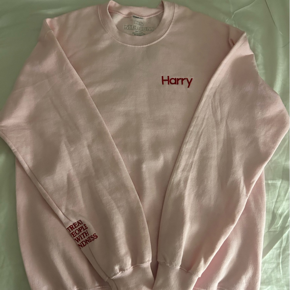 Harry Styles Crewneck Sweatshirt with Red Embroidery
